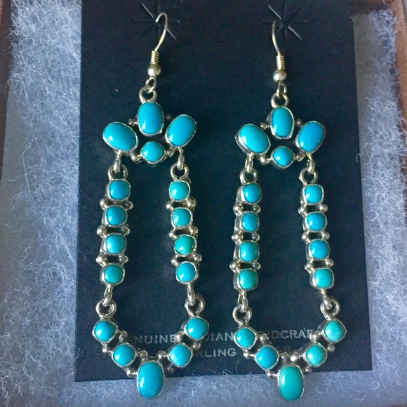 Vintage Jewelry - Navajo Emma Lincoln Turquoise Sterling Earrings